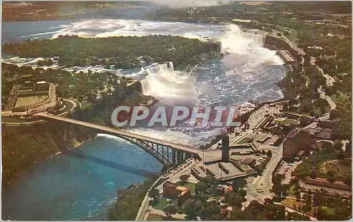 Moderne Karte Canada Ontario Niagara Falls Rainbow Bridge in foreground