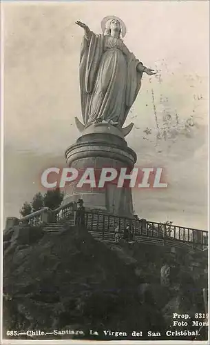 Cartes postales Chile Santiago La Virgen del San Critobal