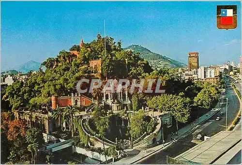 Cartes postales moderne Chile Santiago Carro Santa Lucia vista panoramica