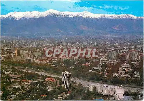 Cartes postales moderne Chile Santiago Vista parcial de la ciudad al pie de la Cordillera de Los Andes