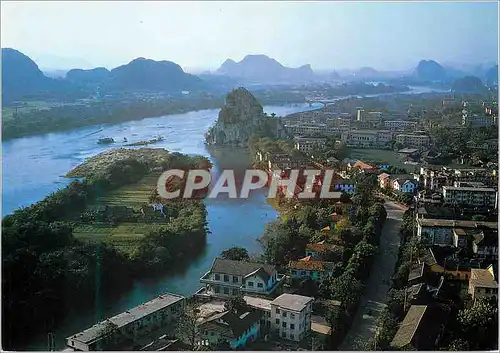 Moderne Karte China A bird's eye view of Guilin
