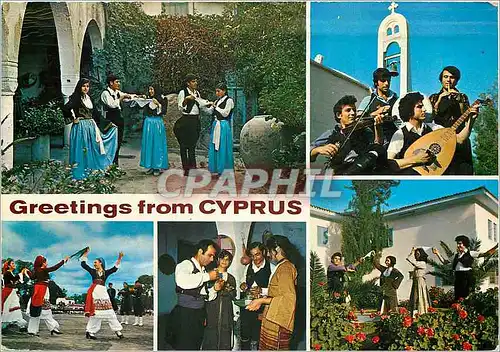 Moderne Karte Cyprus Greetings from Cyprus