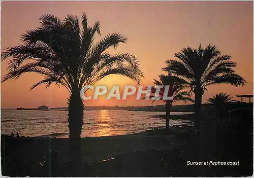 Cartes postales moderne Cyprus Sunset at Paphos coast