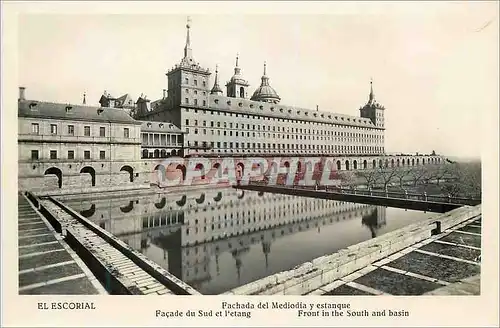 Moderne Karte El Escorial Facade du Sud et L'etang