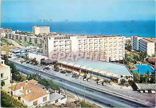 Moderne Karte Torremolinos Costa del Sol Malaga HotelTres Carabelas et vue Partielle de Mantemar