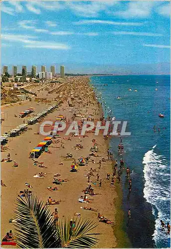 Moderne Karte Torremolinos Costa del Sol Plage et vue Partielle