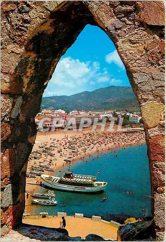 Moderne Karte Tossa de Mar Costa Brava la Plage a Travers d'une agive de la Muraille