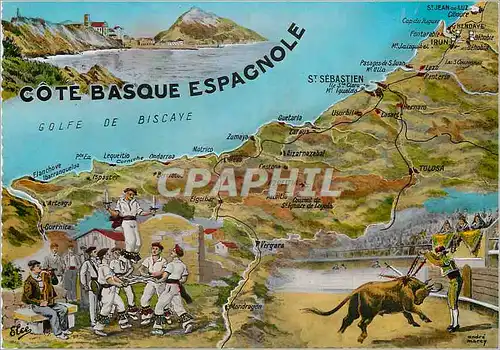 Cartes postales moderne Cote Basque Espagnole Corrida Taureau