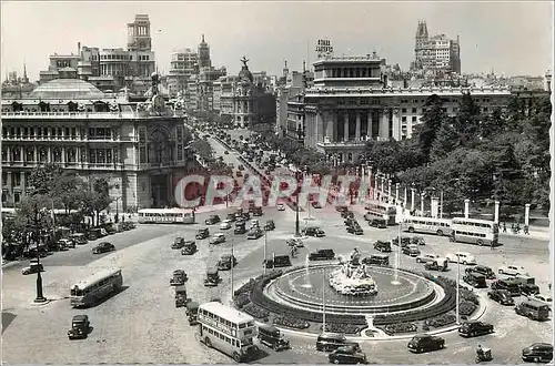 Cartes postales moderne Madrid Vue Panoramique de la Place de la Cybele et Rue d'Alcala