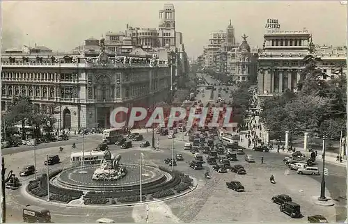 Cartes postales moderne Madrid Place de la Cybele et rue d'Alcala