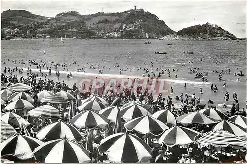 Cartes postales moderne San Sebastian Plage de la Coneha et Mont Igueldo