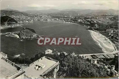 Moderne Karte San Sebastian Vue Generale prise d'Igueldo