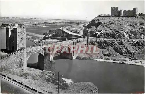 Moderne Karte Toledo Vue Partial et pont Saint Martin