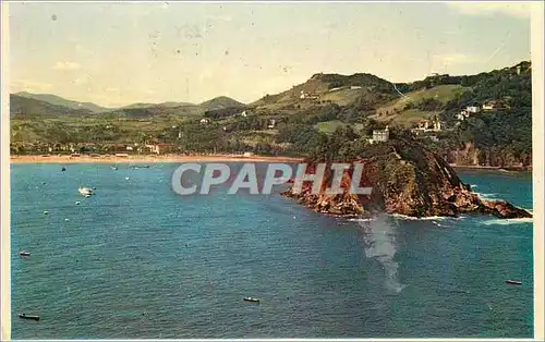 Cartes postales moderne San Sebastian Ile de Sainte Claire et Plage de Ondarreta