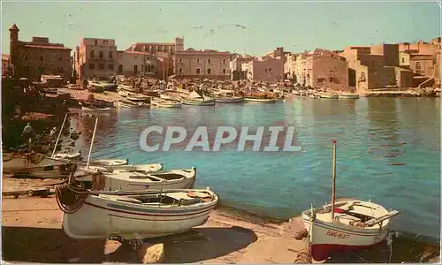 Moderne Karte Costa Brava l'Escala Vue des Barques dans la Baie