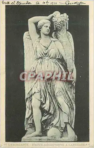 Cartes postales L'Abondance Statue Decouverte a Carthage