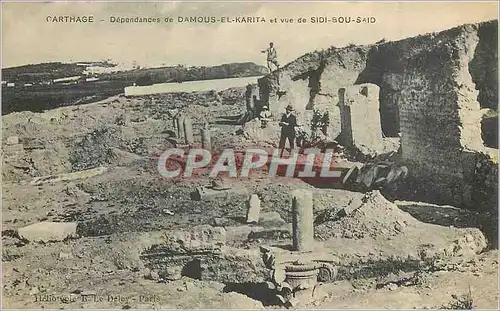 Cartes postales Carthage dependances de Damous el Karita et vue de Sidi Bou Said