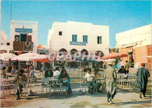 Cartes postales moderne Tunisie Hount Souk:la Place de la Cafe