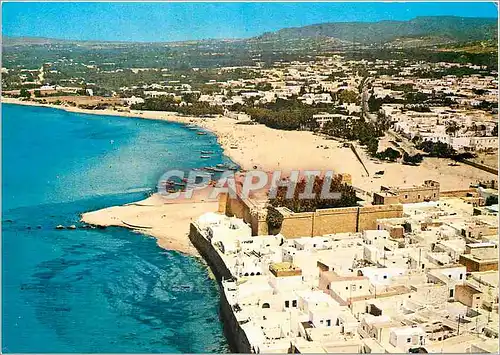Cartes postales moderne Hammamet Tunisie Le fort et la plage vus d'Avion