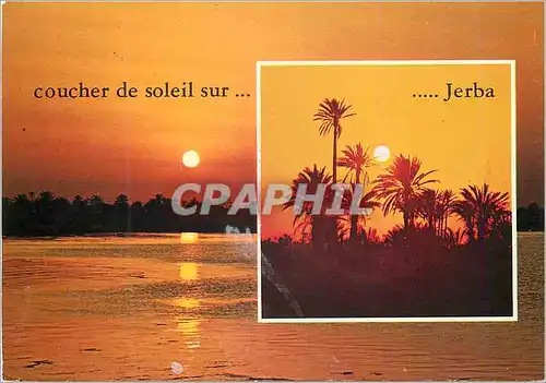 Cartes postales moderne Coucher de soleil sur Jerba