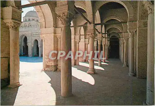 Cartes postales moderne Tunisie Kairouan Galerie de la Grande Mosquee Okba Ibri Nafaa