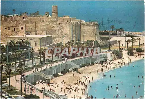 Cartes postales moderne Tunisie Monastir Le Ribat et la plage