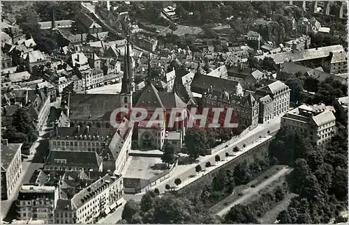 Moderne Karte Luxembourg Vue aerienne sur le Centre de la Ville