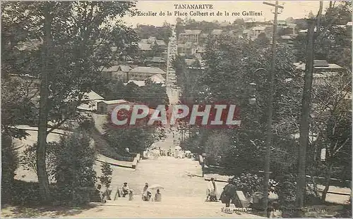 Cartes postales Tananarive Escalier de la Place Colbert et de la rue Gullien