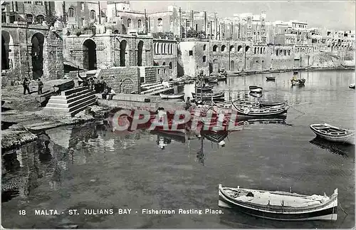 Cartes postales moderne Malta St Julians Bay Fishermen Resting place