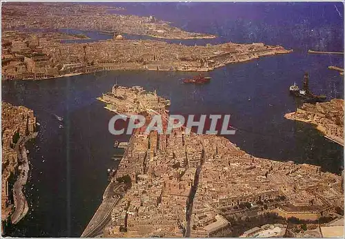 Moderne Karte The Grand Harbour Valletta Malta
