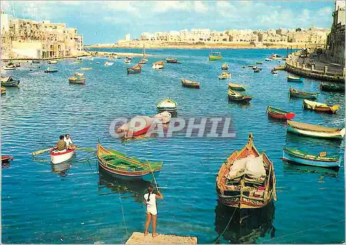 Moderne Karte St Julians is a picturesque creek thronged with colourful fishing boats