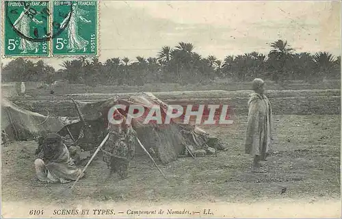 Cartes postales Scenes et Types Campement de Nomades Chameau