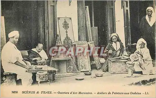 Cartes postales Marocains Ateliers de Peinture aux Oudaias