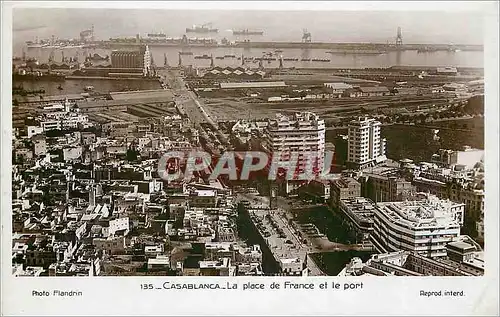 Cartes postales Casablanca La place de France et le port