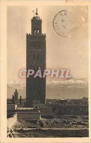 Cartes postales Marrakech La Koutoubia et l Atlas