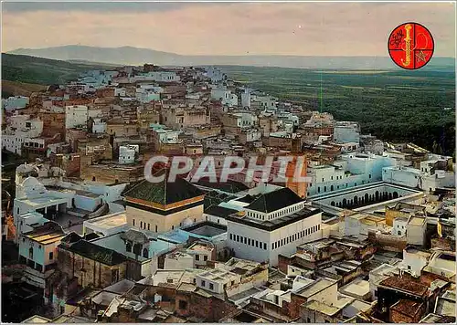 Moderne Karte Moulay Idriss Une des Villes Saintes de I Islam La plus veneree du Maroc Vue sur le Mausolee Mou