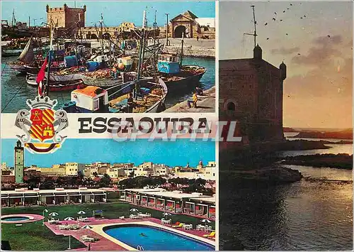 Moderne Karte Souvenir d Essaouira Bateaux de peche