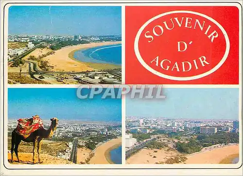 Moderne Karte Agadir Vue panoramique La plage