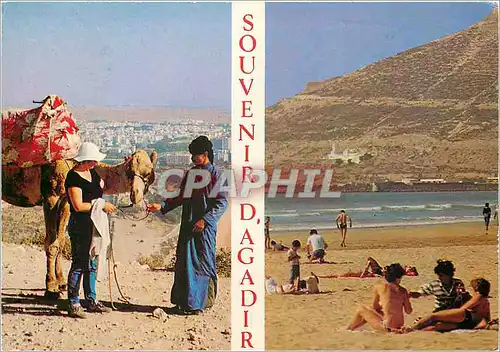 Moderne Karte Agadir Vue panoramique La plage