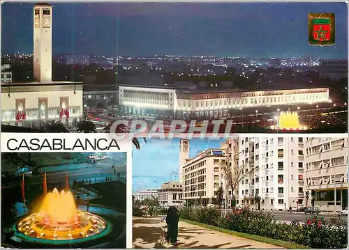 Moderne Karte Casablanca Place des Nations Unies Fontaine luminouse et musicale