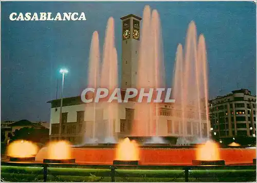 Moderne Karte Casablanca Fontaine Lumineuse et Musicale Place des Nations Unies