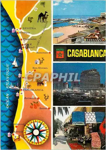 Cartes postales moderne Casablanca Piscines Ain Diab
