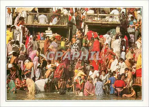 Moderne Karte India Benares Les ghats sur le Gange