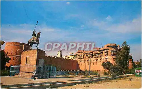 Moderne Karte Bikaner Port Fort view from Rao Bikaji Statue Side