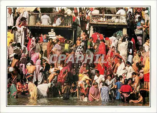 Moderne Karte Benares Les ghats sur le Gange