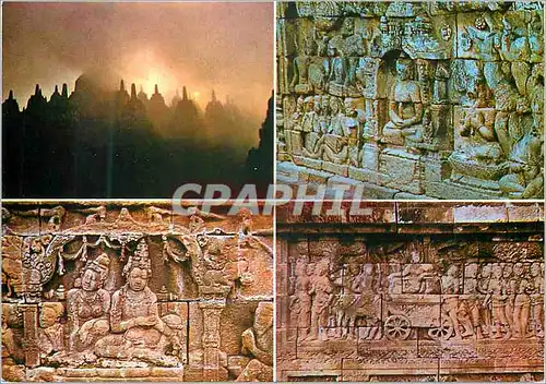 Cartes postales moderne Borobudur Stupas and Reliefs