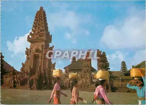 Moderne Karte The Temple of Batur with its back facing the famed Mt Batur Bali