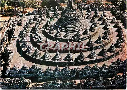 Moderne Karte Borobudur the biggest buddhist temple in central java Indonesia