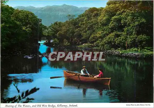 Moderne Karte Meeting of the waters and Old Weir Bridge Killarney Ireland