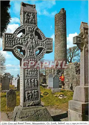 Moderne Karte Celtic Cross and Round Tower Monasterboice Co Louth Ireland